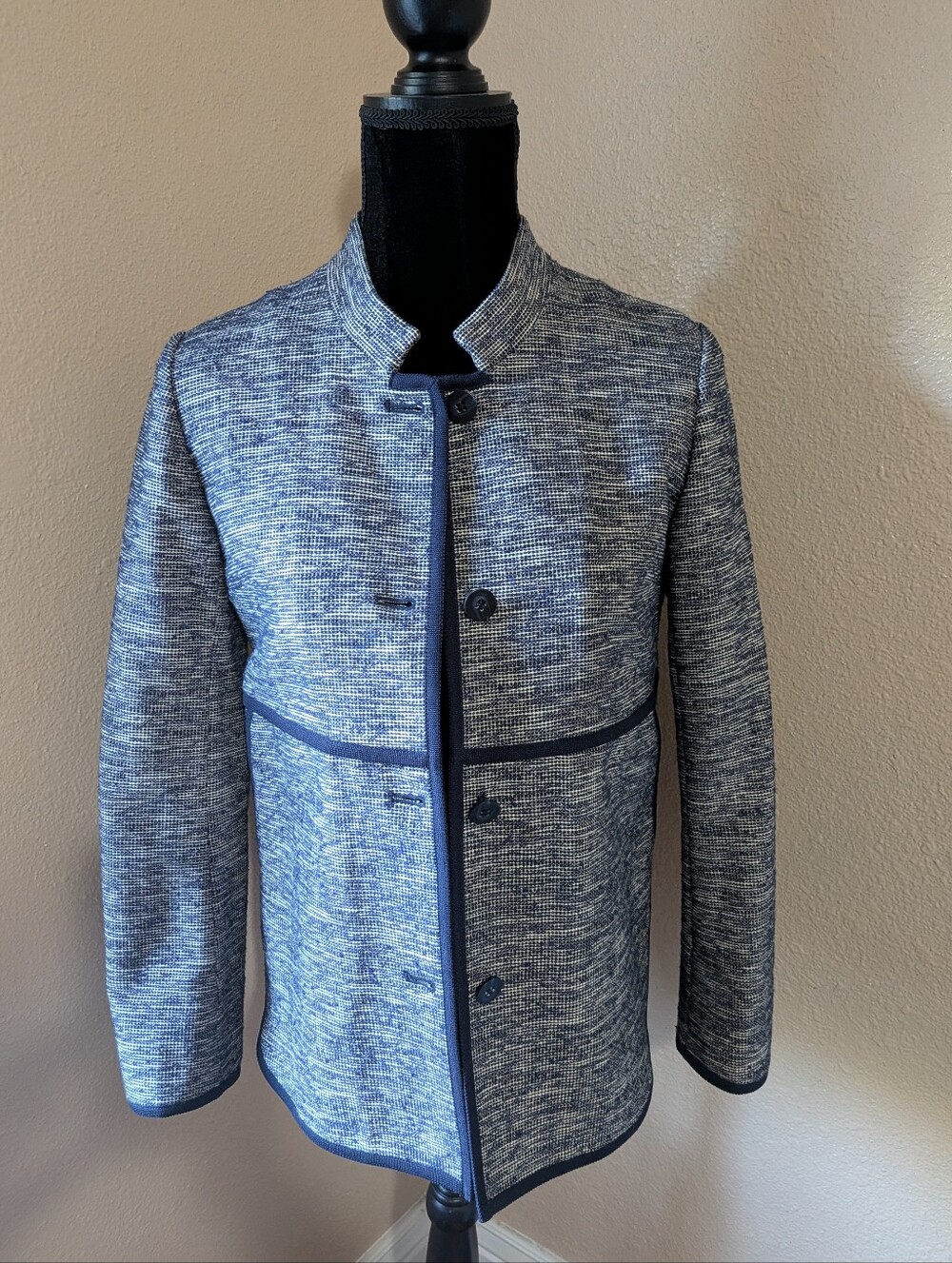 Pendleton Artist Blazer In Navy Tweed Sz 2